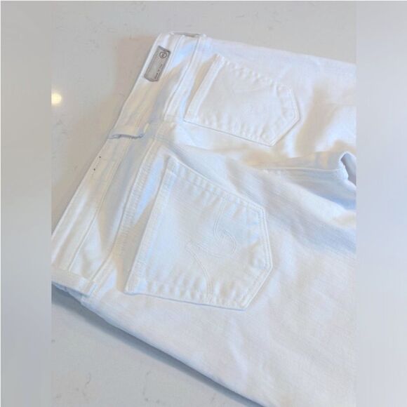 AG The Angelica Boot Cut Petit Low Rise White Denim Stretch Jeans Size 28 - Picture 6 of 9